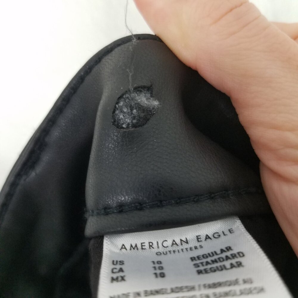 American Eagle Faux Leather High Rise Jegging Pants Black Size 10 - Picture 9 of 10